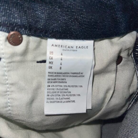 American Eagle Cutoff Jean Shorts Curvy Super High Rise Shortie - Picture 10 of 11